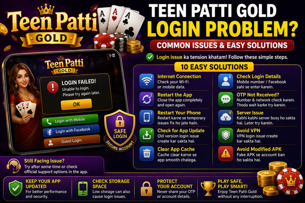 Teen Patti Gold Login Solutions Guide